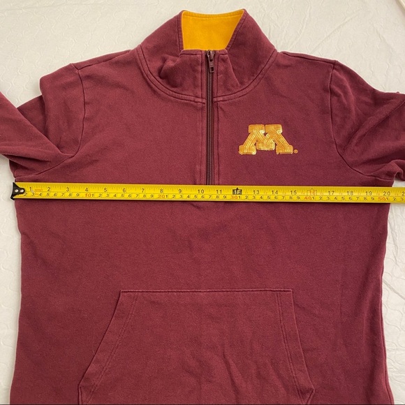 Victoria’s Secret PINK Minnesota Gophers burgundy gold quarter zip pullover - Picture 7 of 7